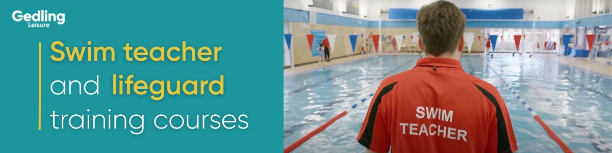 Swim teacher and lifeguard training webpage banner